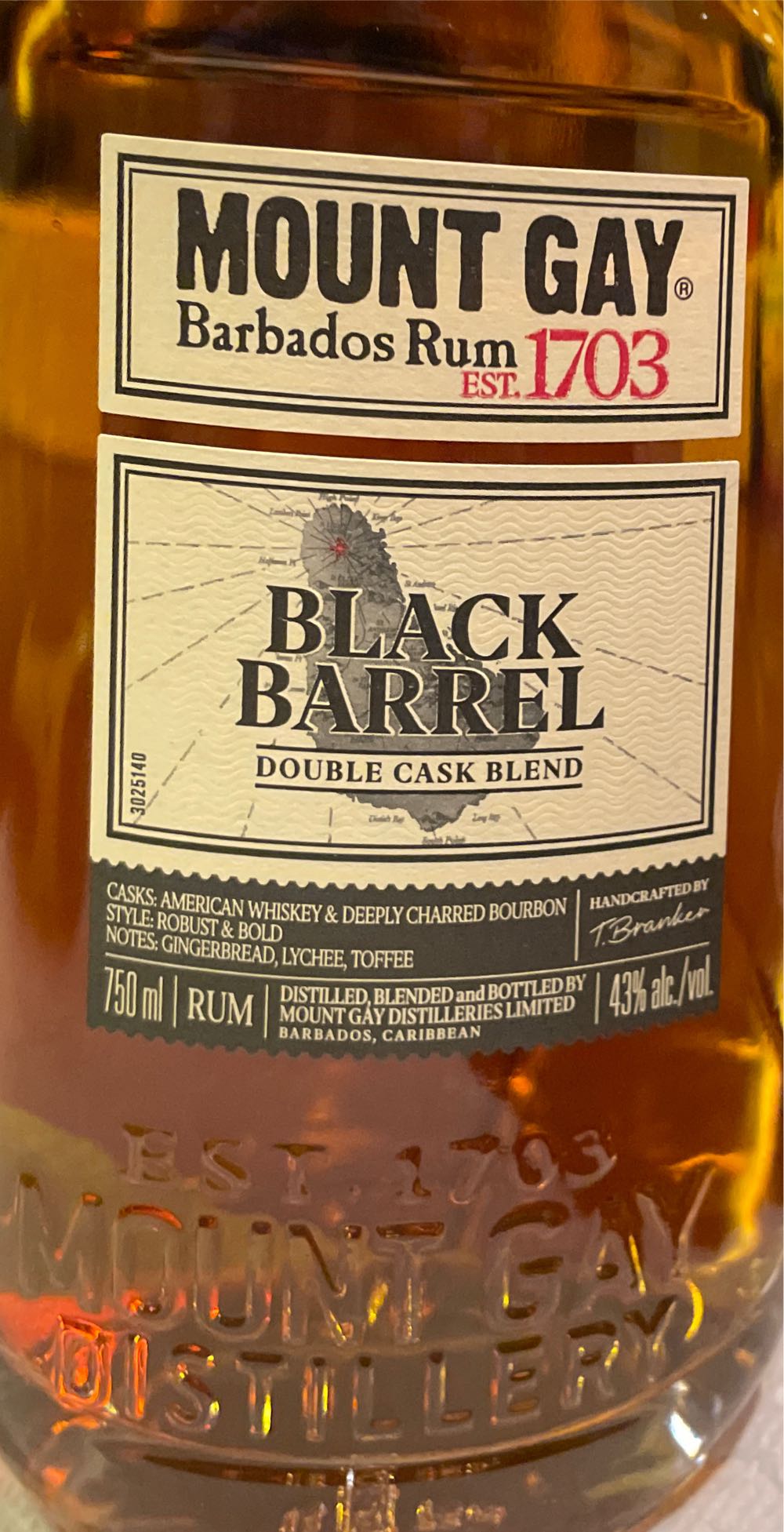 Mount Gay Black Barrel Rum - Mount Gay Distilleries Limited (750 mL) alcohol collectible [Barcode 087236950538] - Main Image 3