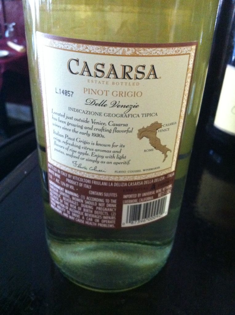 Pinot Grigio  - Casarsa (1.5 mL) alcohol collectible [Barcode 087396000920] - Main Image 2