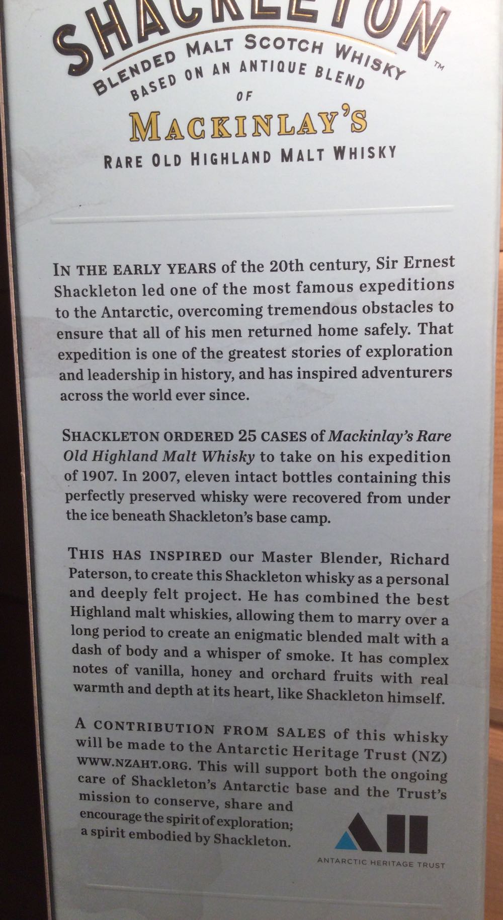 Shackleton Blended Malt - Charles Mackinlay & Co (750 mL) alcohol collectible [Barcode 087647113225] - Main Image 4