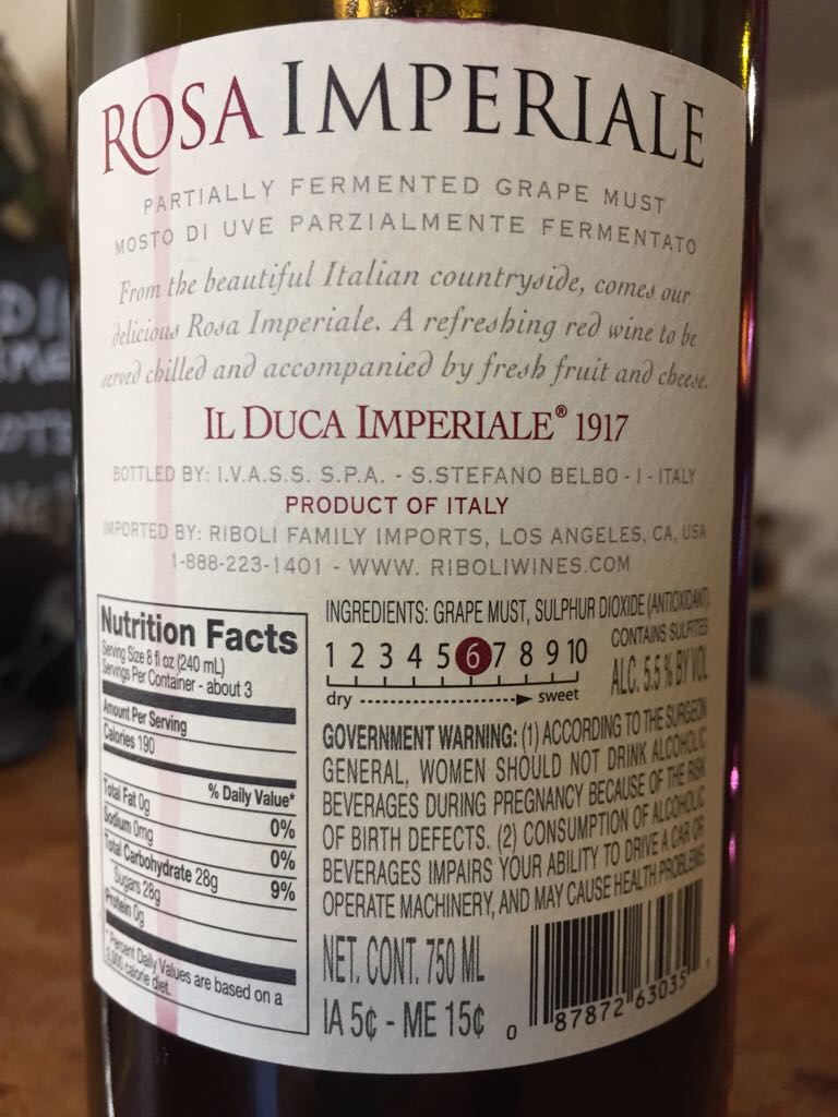 Rosa Imperiale Frizzante - S. Stefano Belbo (750 mL) alcohol collectible [Barcode 087872630351] - Main Image 2
