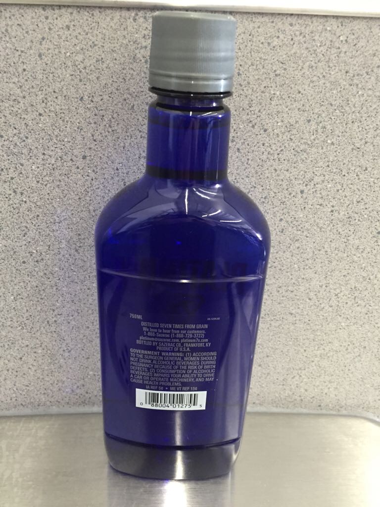 Platinum 7X - Sazerac Company (750 mL) alcohol collectible [Barcode 088004012755] - Main Image 2