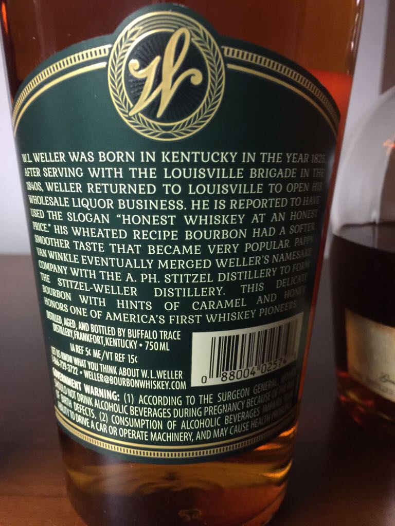 Weller Special Reserve - Buffalo Trace Distillery (750mL) alcohol collectible [Barcode 088004025748] - Main Image 2