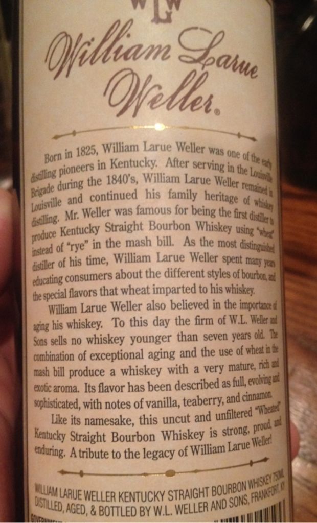 William Larue Weller - Buffalo Trace Distillery (750mL) alcohol collectible [Barcode 088004025953] - Main Image 2