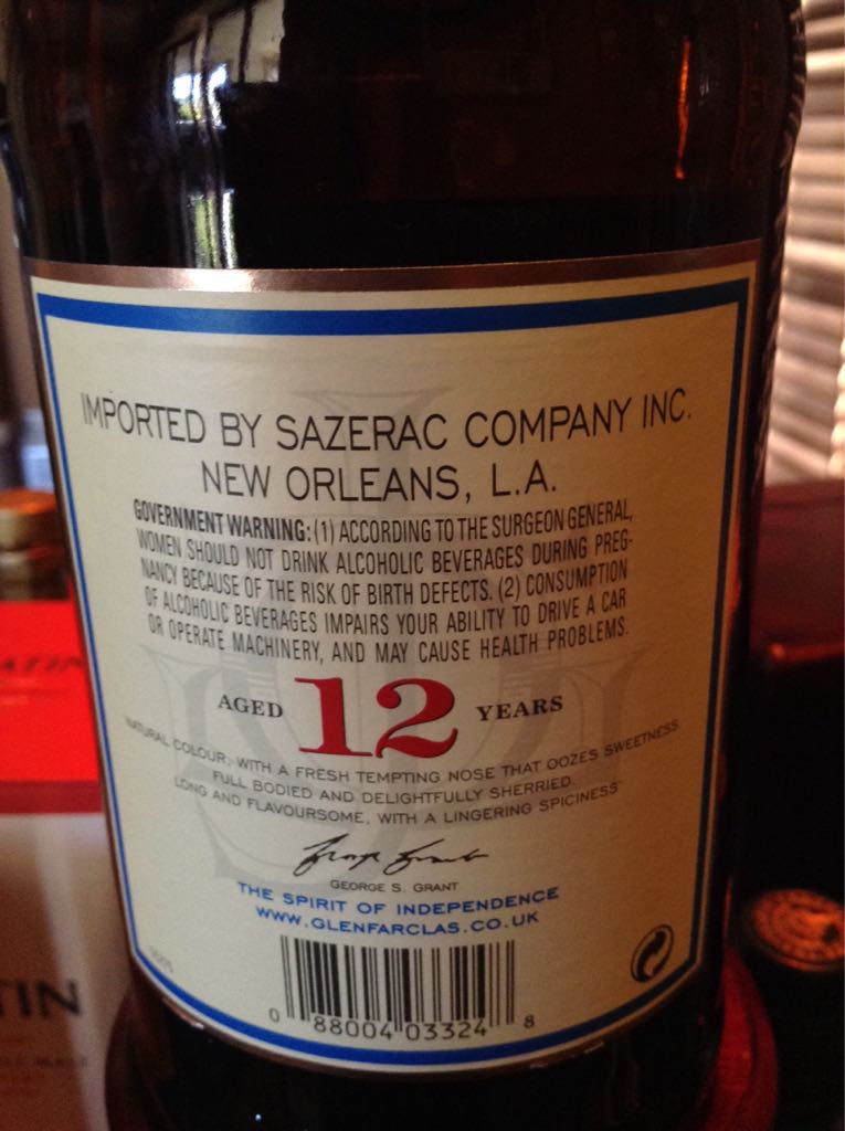 Glenfarclas 12 - Glenfarclas (750 mL) alcohol collectible [Barcode 088004033248] - Main Image 2