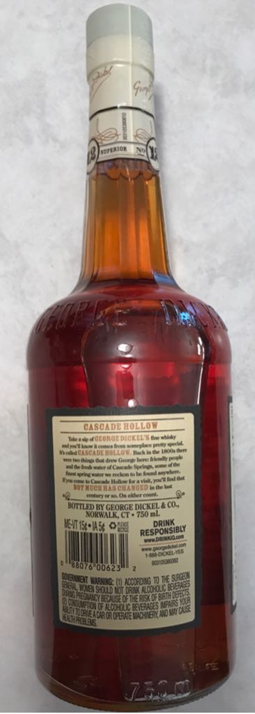 George Dickel Signature Recipe - George Dickel & Co. (750mL) alcohol collectible [Barcode 088076006232] - Main Image 2
