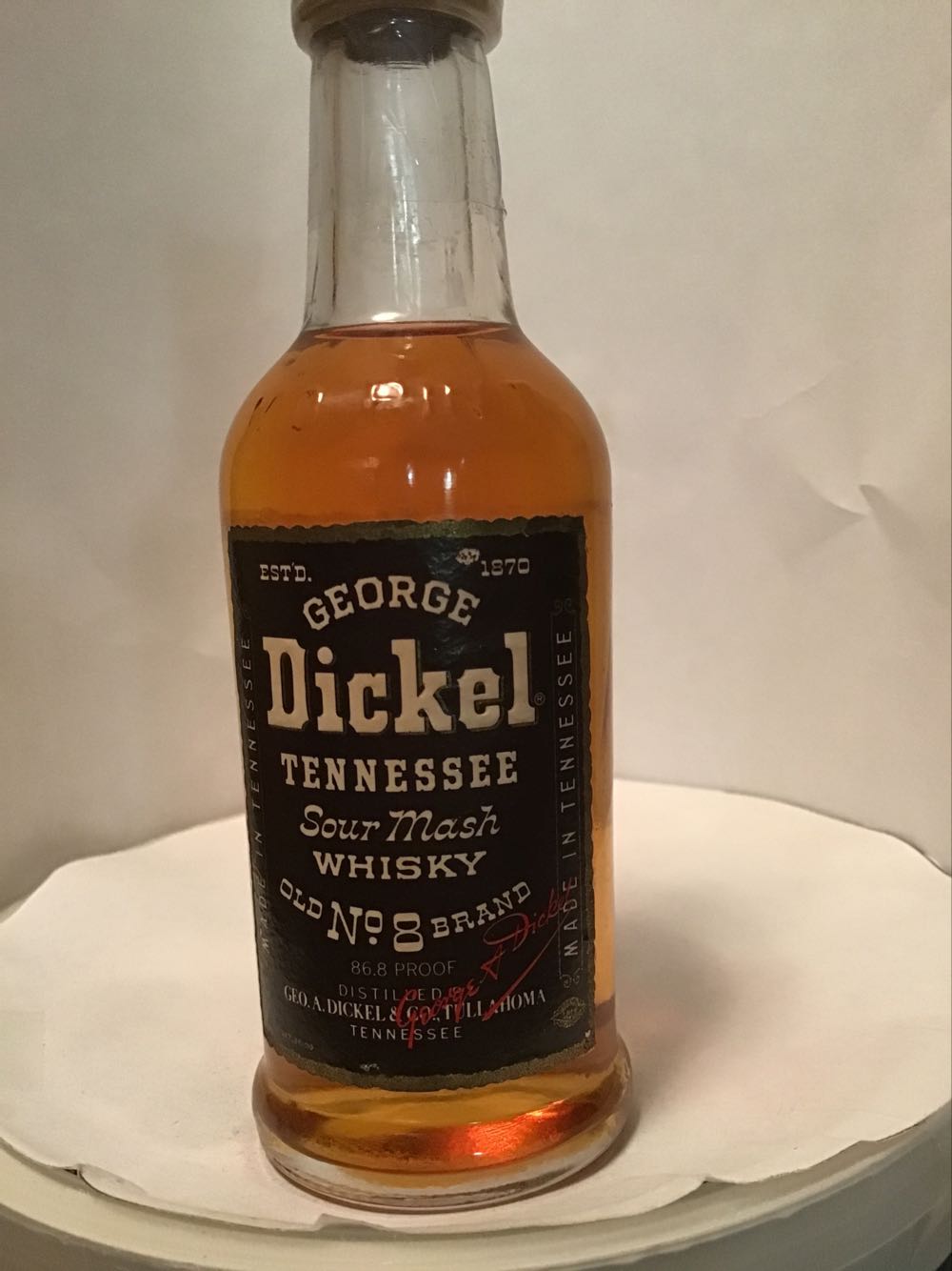 George Dickel & George Dickel No.12 & No.8 - George Dickel & Co. (50 mL) alcohol collectible [Barcode 088076006430] - Main Image 3