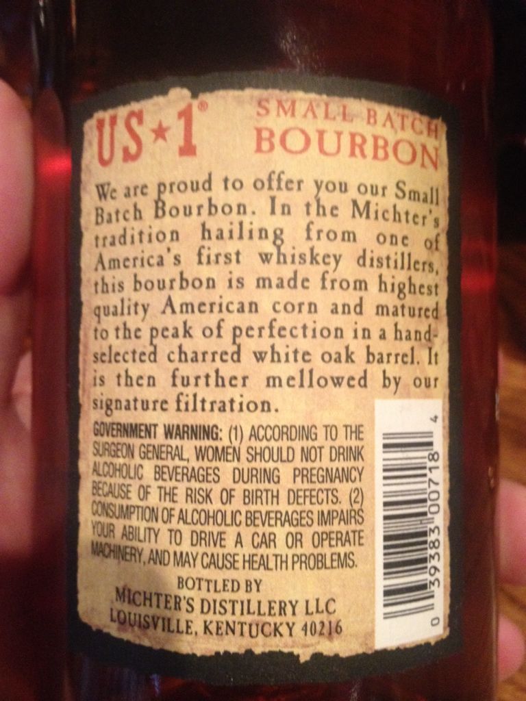 Michters Small Batch Bourbon - Michter’s (750mL) alcohol collectible [Barcode 039383007184] - Main Image 2