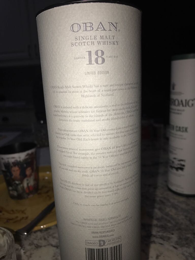 Oban 18 - Oban (750 mL) alcohol collectible [Barcode 088076172494] - Main Image 2