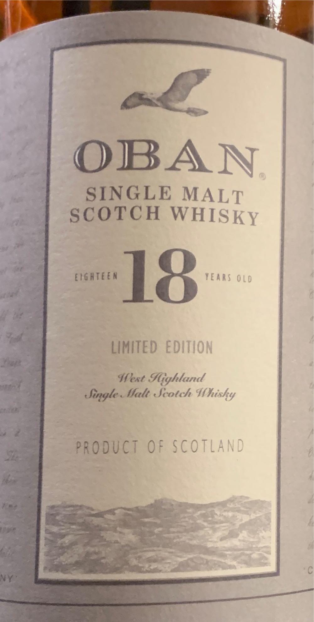 Oban 18 - Oban (750 mL) alcohol collectible [Barcode 088076172494] - Main Image 3