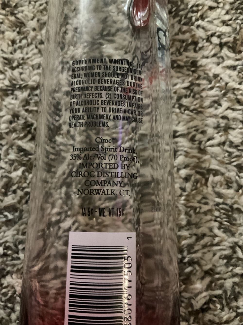 Cîroc Red Berry - n/a (750 mL) alcohol collectible [Barcode 088076175051] - Main Image 3