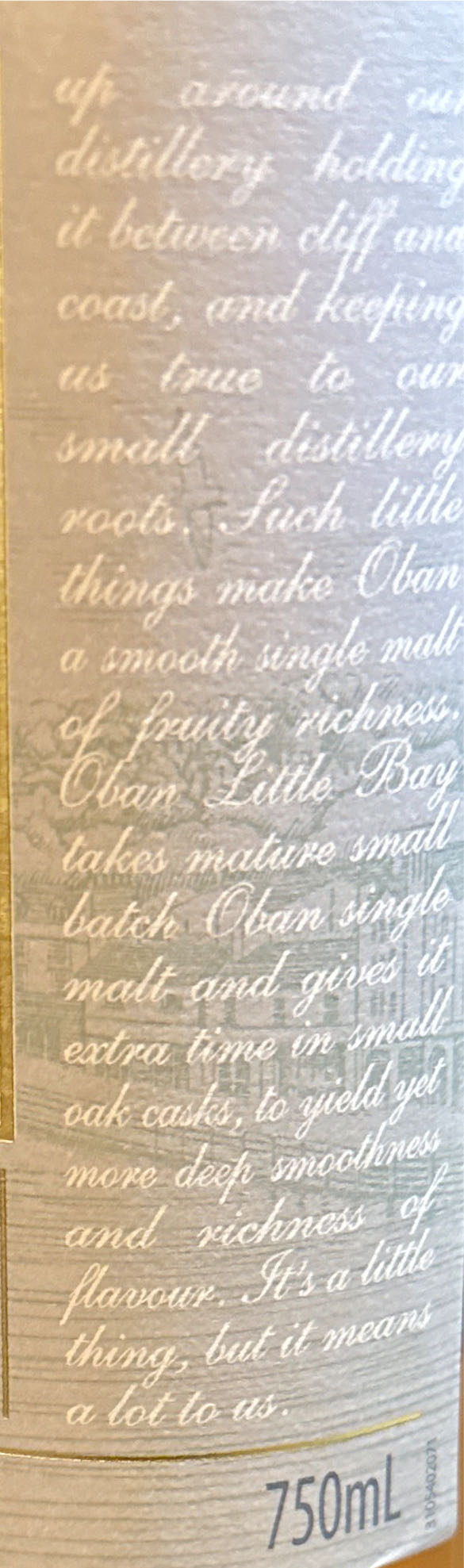 Oban Little Bay Small Cask - The Oban Distillery (750 mL) alcohol collectible [Barcode 088076179806] - Main Image 4
