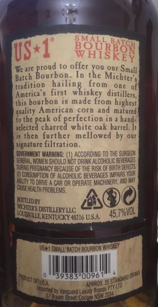 Michter’s Small Batch - Michter’s Distillery, Louisville, KY (750 mL) alcohol collectible [Barcode 039383009614] - Main Image 2