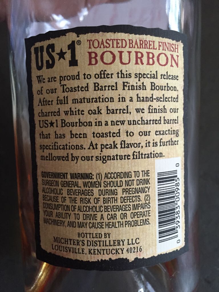 Michter’s Toasted Barrel Straight Bourbon - Michter’s (750mL) alcohol collectible [Barcode 039383009850] - Main Image 2
