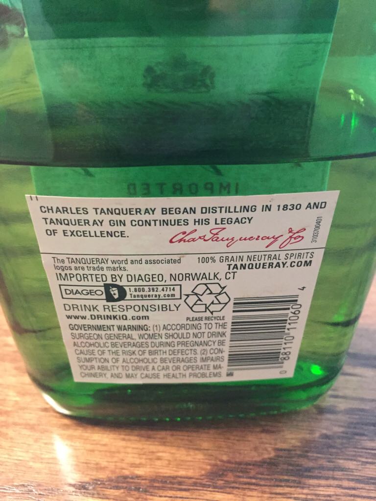 Tanqueray - Charles Tanqueray & Co. (375 mL) alcohol collectible [Barcode 088110110604] - Main Image 2