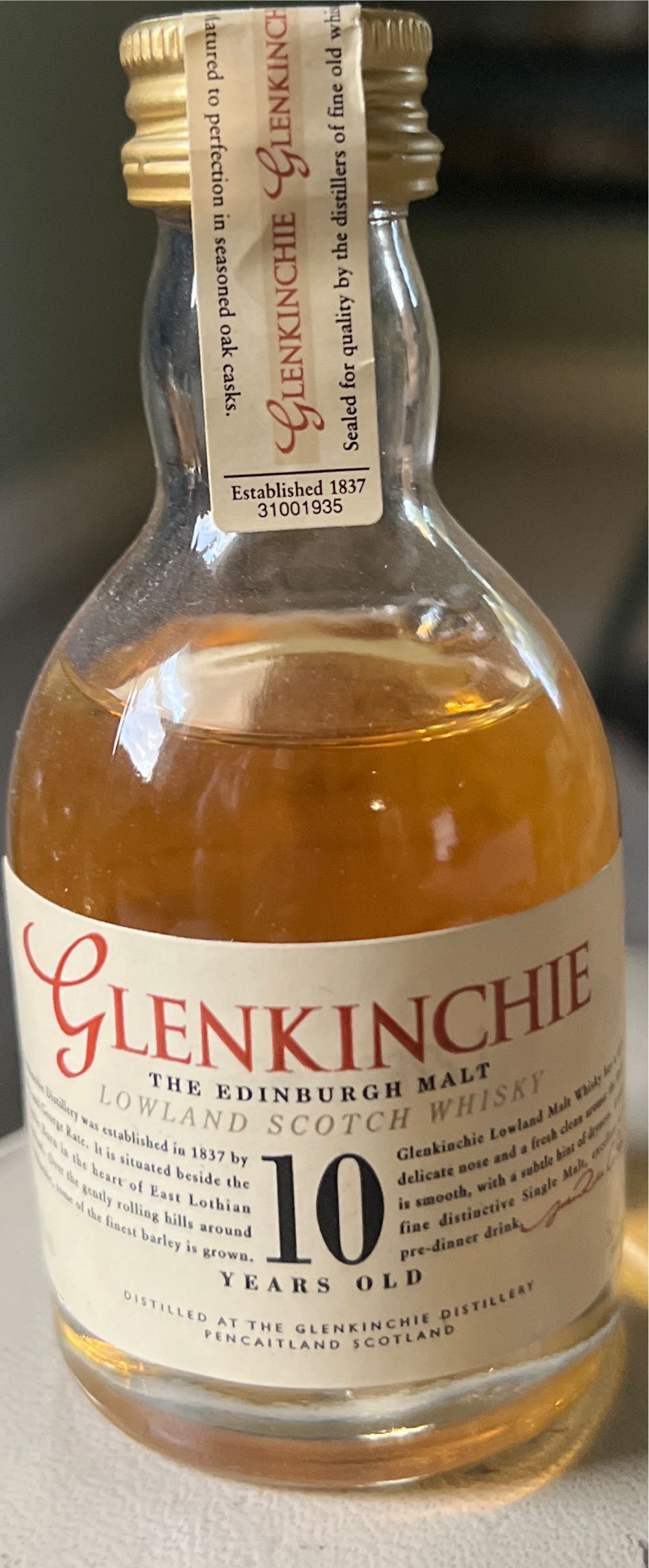 Glenkinchie 10 - Glenkinchie alcohol collectible [Barcode 088110130053] - Main Image 3