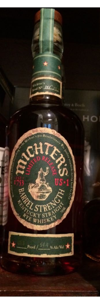 Michters Limited Release Barrel Strength Rye - Michter’s Distillery, Louisville, KY (750 mL) alcohol collectible [Barcode 039383009942] - Main Image 1