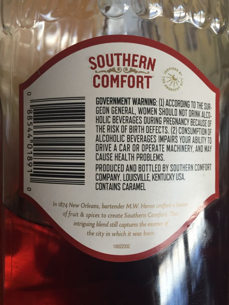 Southern Comfort Original 1.75L - Southern Comfort Company (1.75L) alcohol collectible [Barcode 088544018910] - Main Image 2