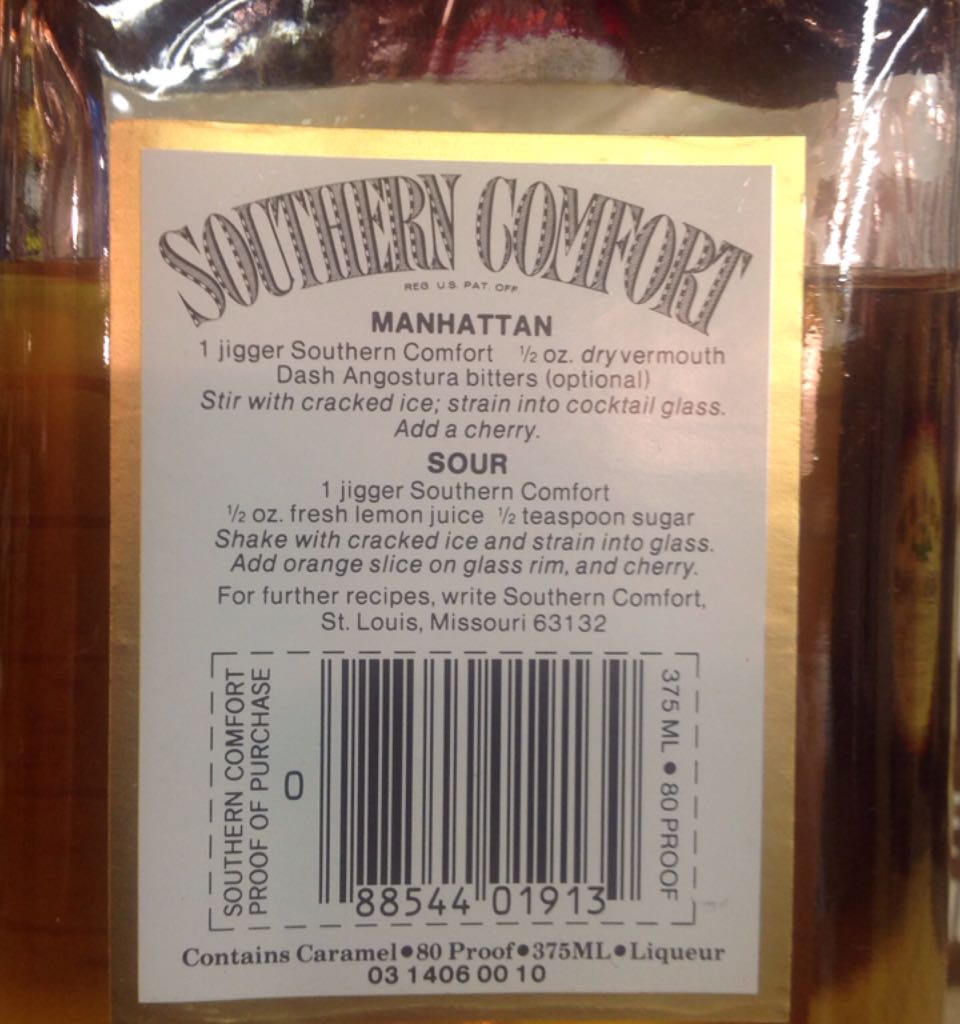 Southern Comfort - Southern Comfort Company (175L) alcohol collectible [Barcode 088544019139] - Main Image 2