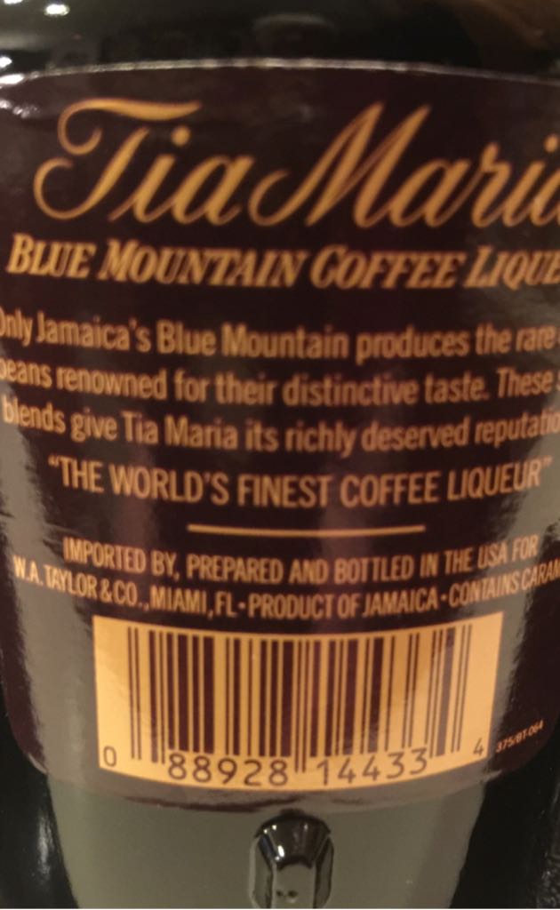 Tia Maria Liqueur - Tia Maria LTD (50 mL) alcohol collectible [Barcode 088928144334] - Main Image 2