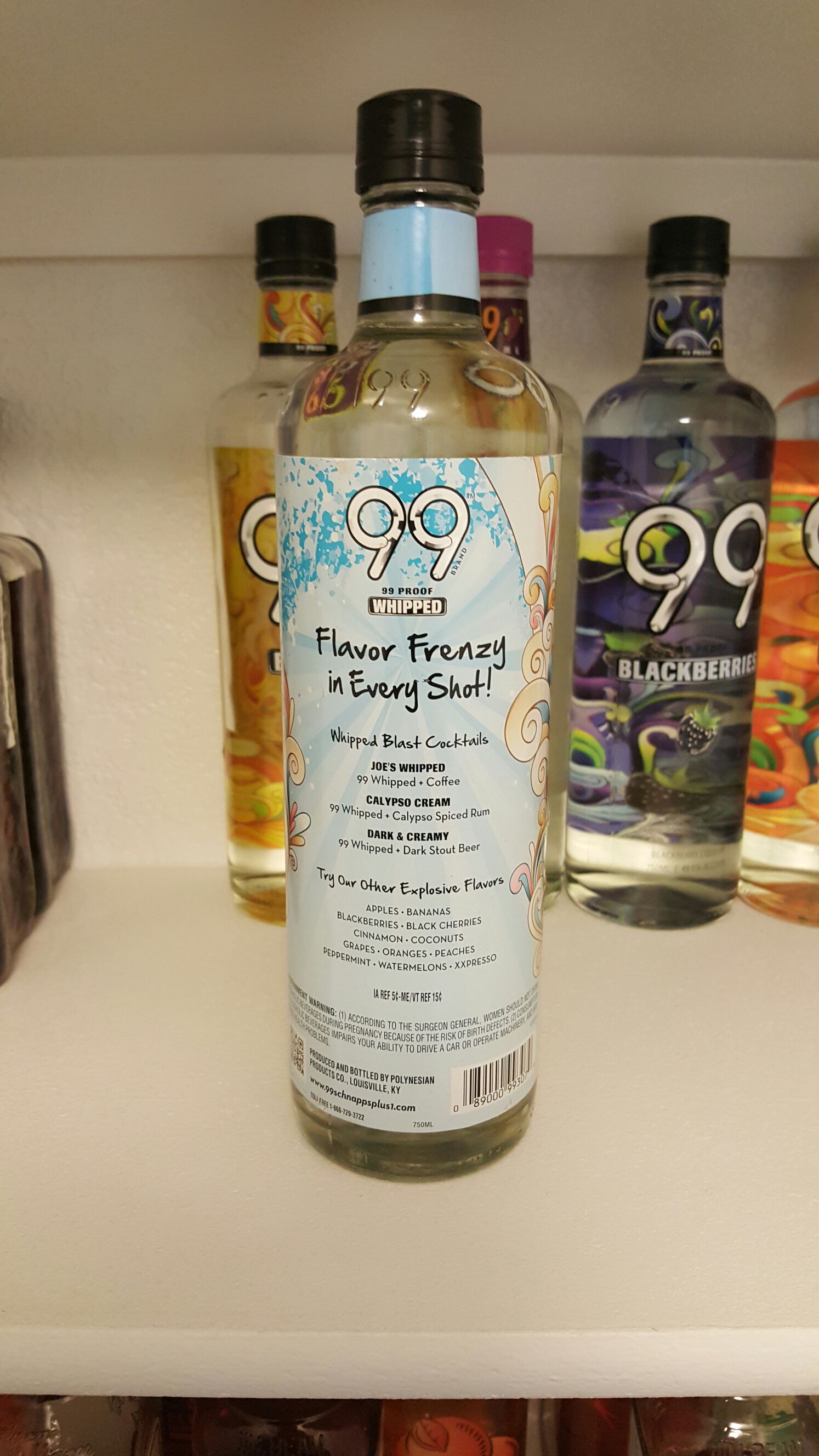 99 Vodka - Whipped - Polynesian Products Co. (750) alcohol collectible [Barcode 089000993079] - Main Image 2