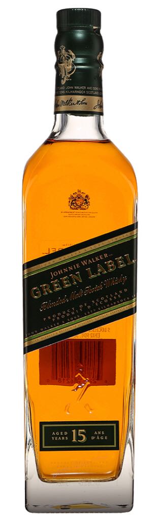 Johnnie Walker Green Label 15 Years Blended Malt Scotch - John Walker & Sons (750mL) alcohol collectible [Barcode 00622153662180] - Main Image 1