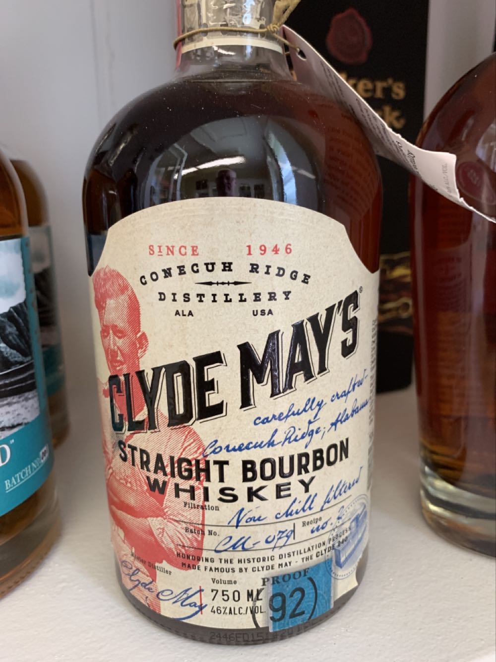 Clyde May’s Straight Bourbon Whiskey - Conecuh Ridge Distillery (50 mL) alcohol collectible [Barcode 089016016915] - Main Image 3