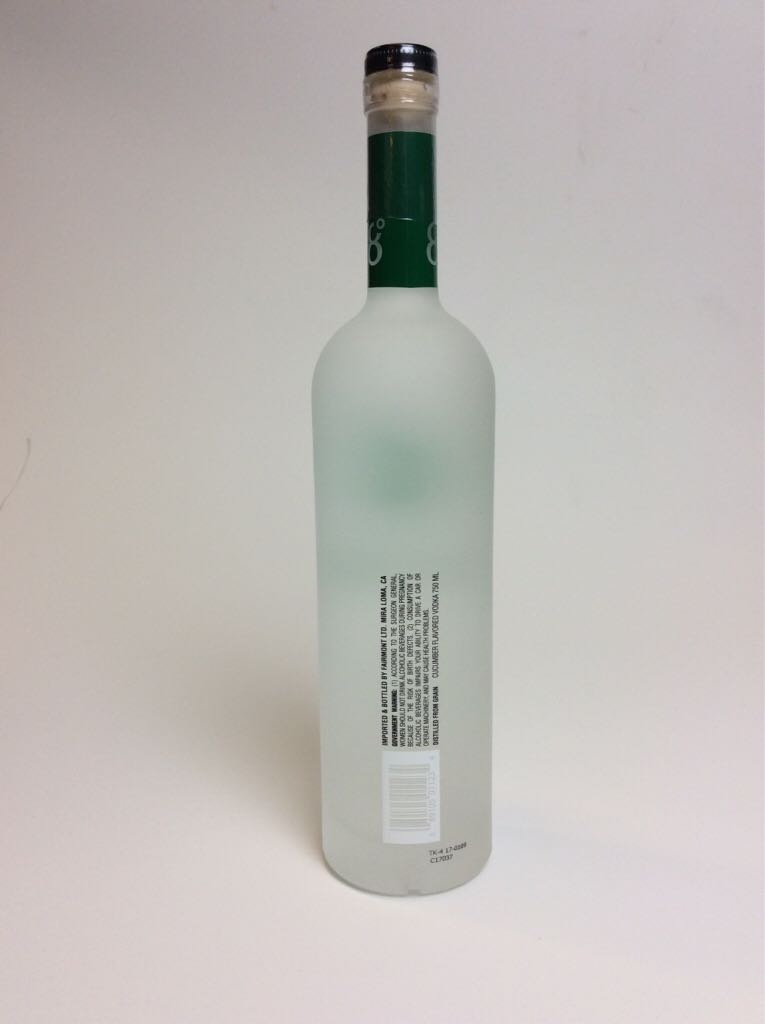 Eight Degrees Cucumber Vodka - Fairmont- LTD. (750mL) alcohol collectible [Barcode 089105011234] - Main Image 2