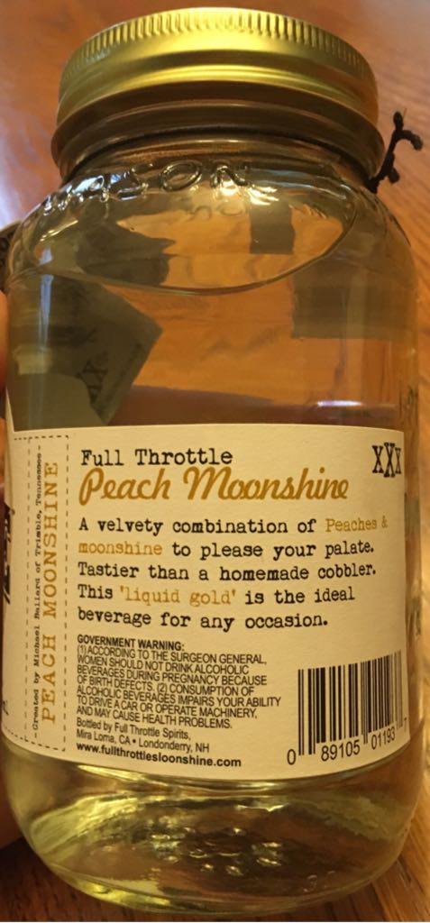 Peach Full Throttle S’loonshine - Full Throttle Shine alcohol collectible [Barcode 089105011937] - Main Image 2