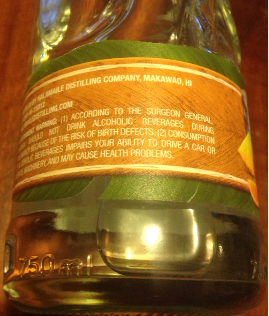 Maui Moon - Haliimaile Distilling Co (750 mL) alcohol collectible [Barcode 089105012439] - Main Image 2