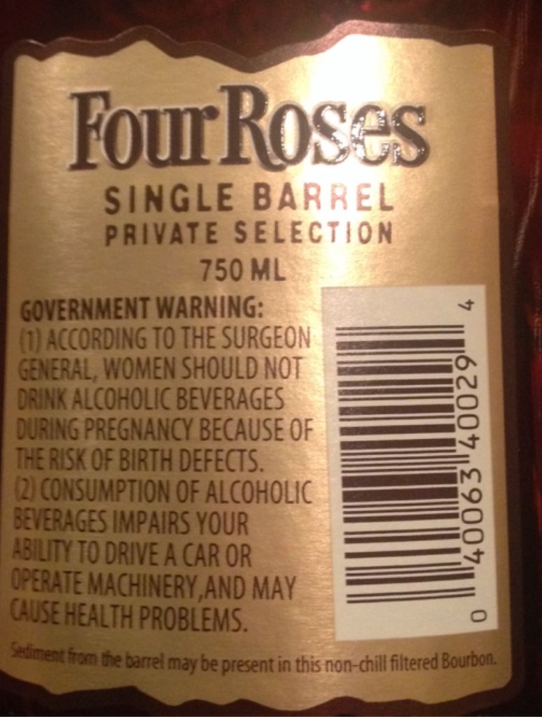 Four Roses Batch Single Barrel KOBBE - Four Roses Distillery LLC (750mL) alcohol collectible [Barcode 040063400294] - Main Image 2
