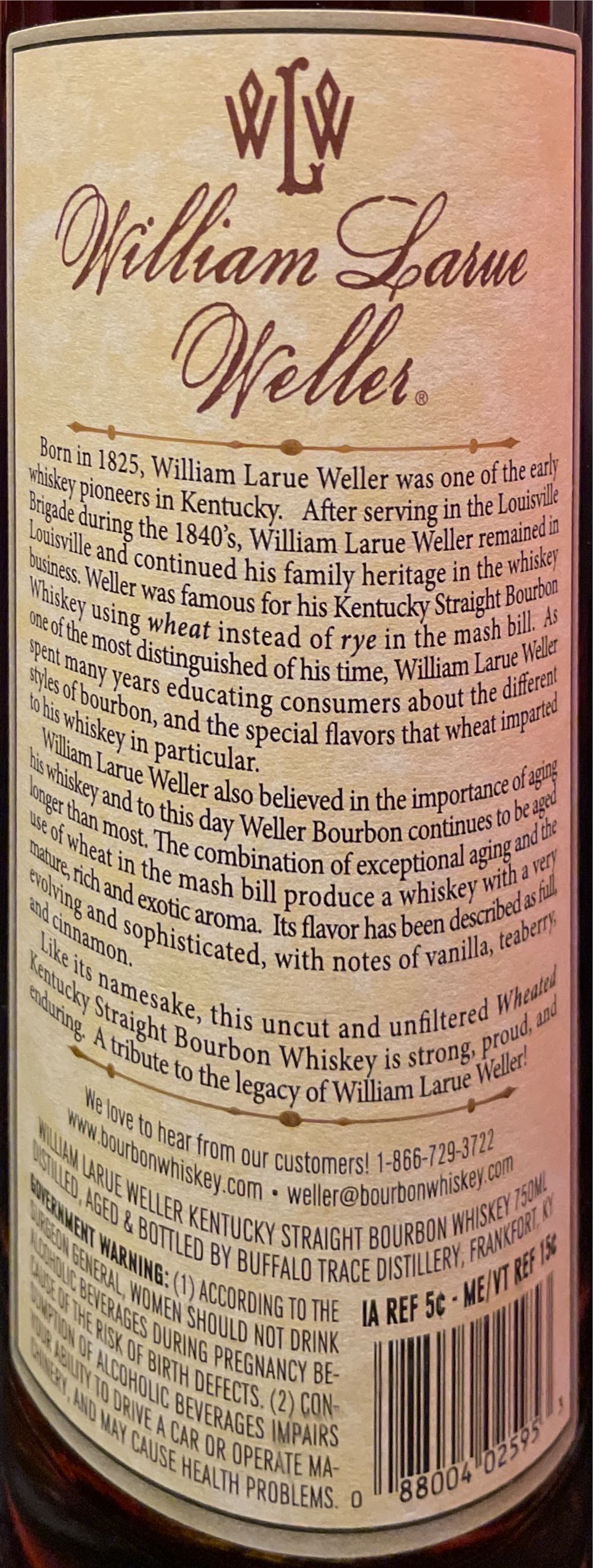 Van Winkle Family Reserve Rye 2022 - Buffalo Trace (750 mL) alcohol collectible [Barcode 089319123778] - Main Image 4