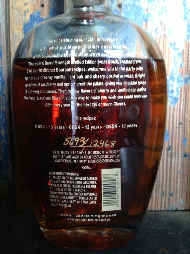 Four Roses Small Batch LE 2013 125 Ann. - Four Roses (750 mL) alcohol collectible [Barcode 040063400577] - Main Image 2