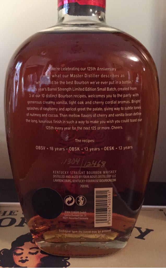 Four Roses 125th Anniversary - Four Roses (750 mL) alcohol collectible [Barcode 040063400591] - Main Image 2