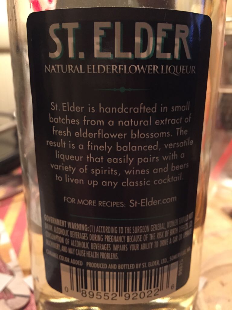 Elderflower Liqueur - St Elder, LTD, Sommerville, Ma (750 mL) alcohol collectible [Barcode 089552920226] - Main Image 2