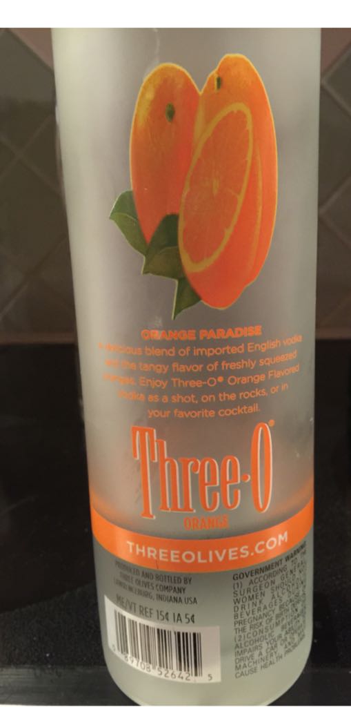 Three Olives Orange Vodka - Three Olives (750 mL) alcohol collectible [Barcode 089708526425] - Main Image 2