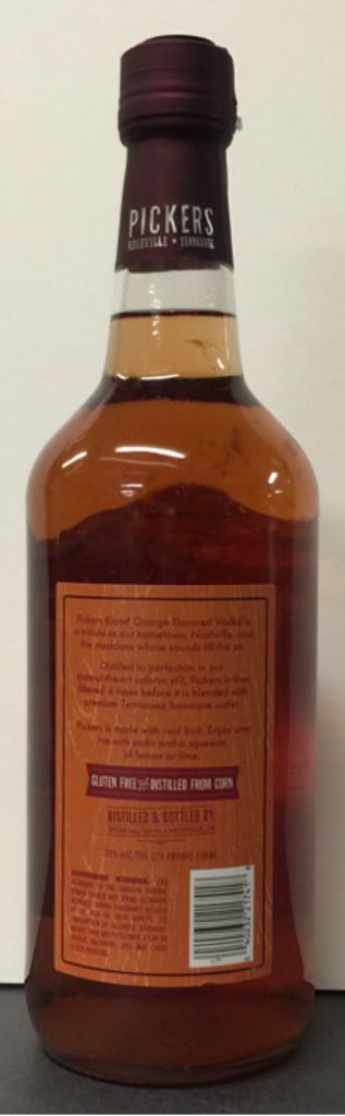 Pickers Blood Orange Vodka - Speakeasy Spirits (750mL) alcohol collectible [Barcode 040232217418] - Main Image 2