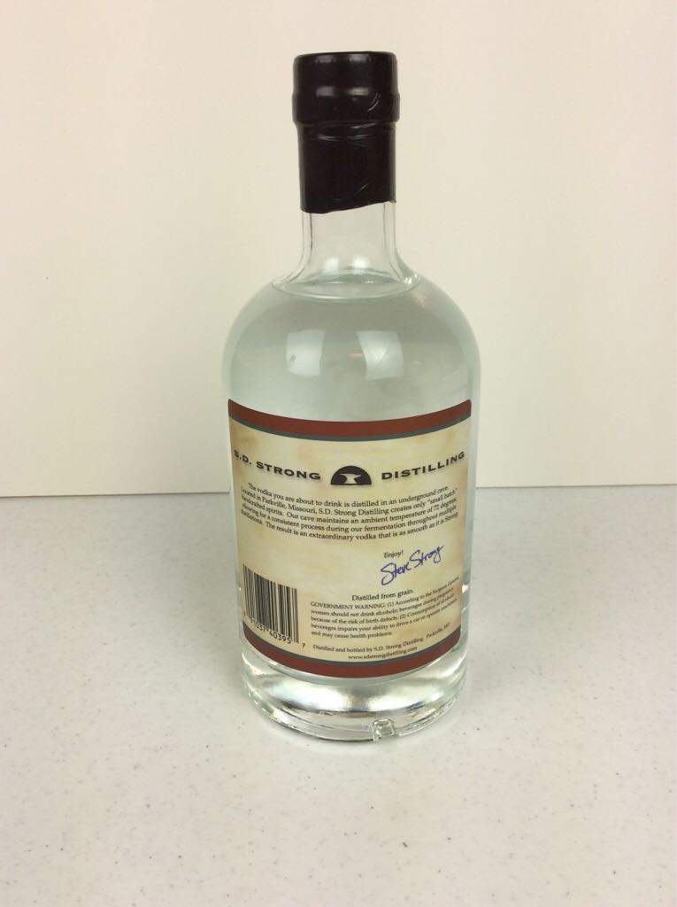 S.D. Strong Vodka - S.d. Strong Distilling (750mL) alcohol collectible [Barcode 091037403957] - Main Image 2