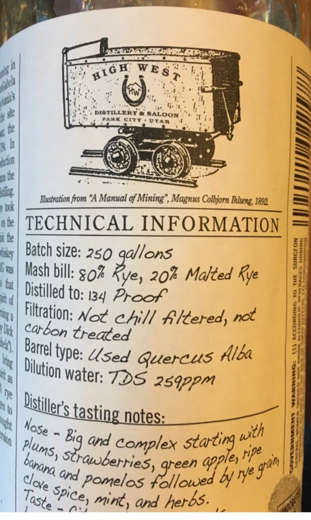 High West OMG Pure Rye - Silver - High West Distillery (750 mL) alcohol collectible [Barcode 094922022578] - Main Image 2