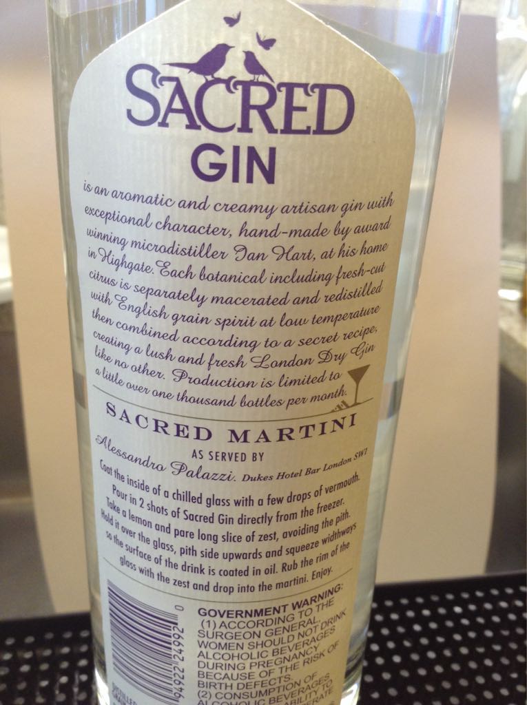 Sacred - The Sacred Spirits (750 mL) alcohol collectible [Barcode 094922249920] - Main Image 2