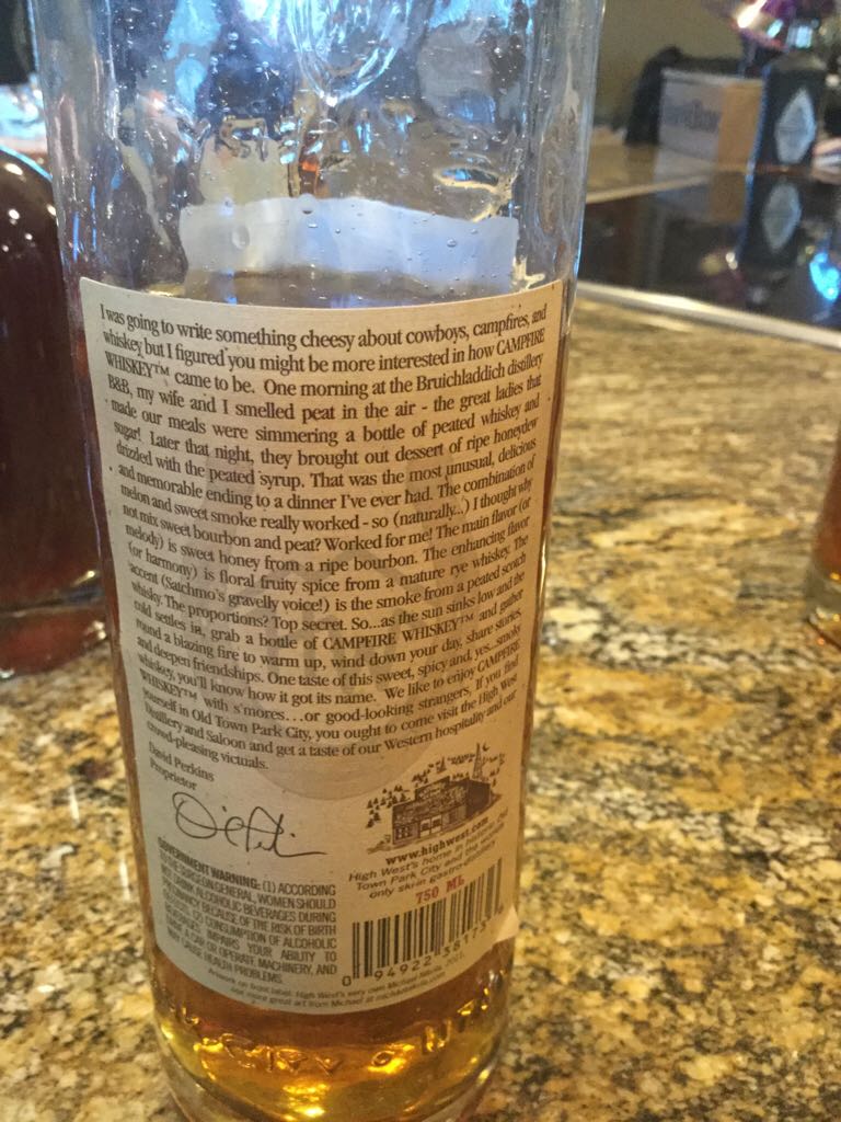 High West Campfire  - (Bottled At) High West Distillery (750 mL) alcohol collectible [Barcode 094922381736] - Main Image 2