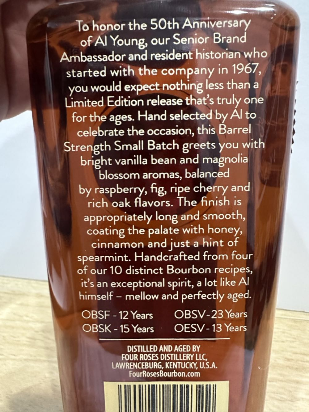 Four Roses Small Batch LE 2017 50th Annv. Al Young - Four Roses Distilleries (750 mL) alcohol collectible [Barcode 040232554322] - Main Image 4