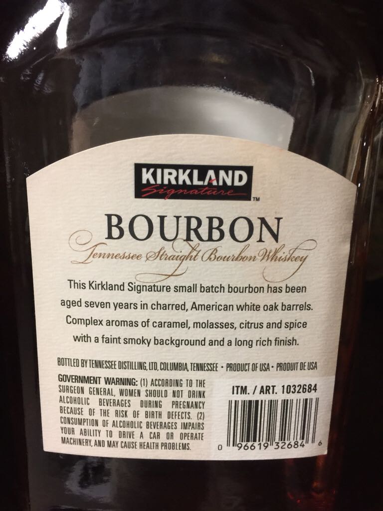 Kirkland Signature Premium Small Batch Bourbon 7 Year - Tennessee Distilling (1 L) alcohol collectible [Barcode 096619326846] - Main Image 2