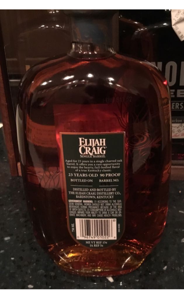 Elijah Craig 23 - Heaven Hill Distillery (750 mL) alcohol collectible [Barcode 096749010226] - Main Image 2
