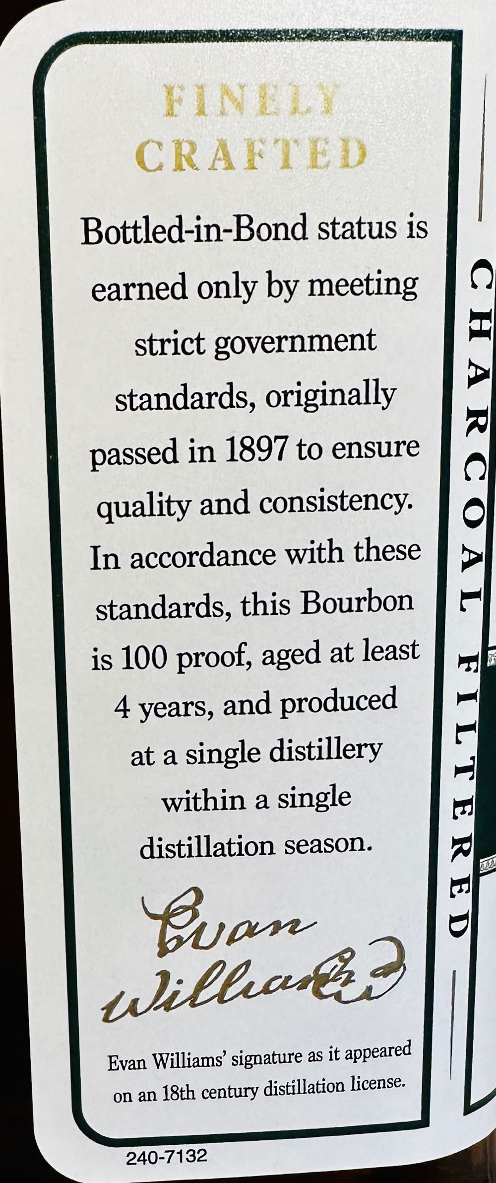 Evan Williams Bottled-in-Bond 100 Proof - Old Evan Williams Distillery (750 mL) alcohol collectible [Barcode 096749021376] - Main Image 3