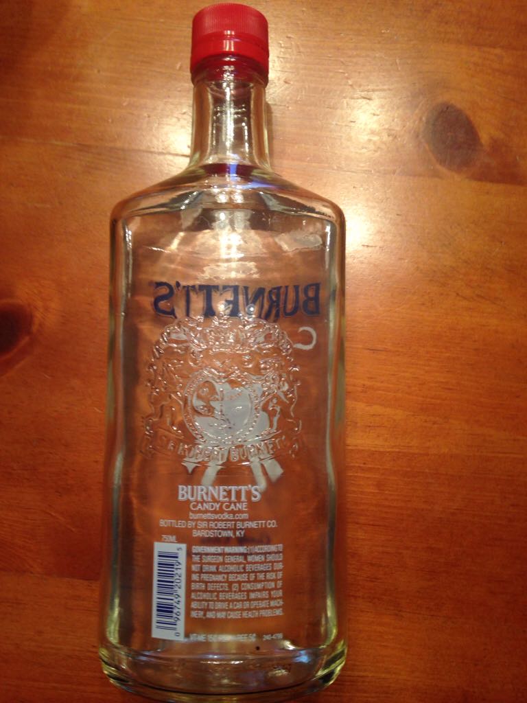 Burnett’s Candy Cane Vodka - Sir Robert Burnett Co (750 mL) alcohol collectible [Barcode 096749202195] - Main Image 2