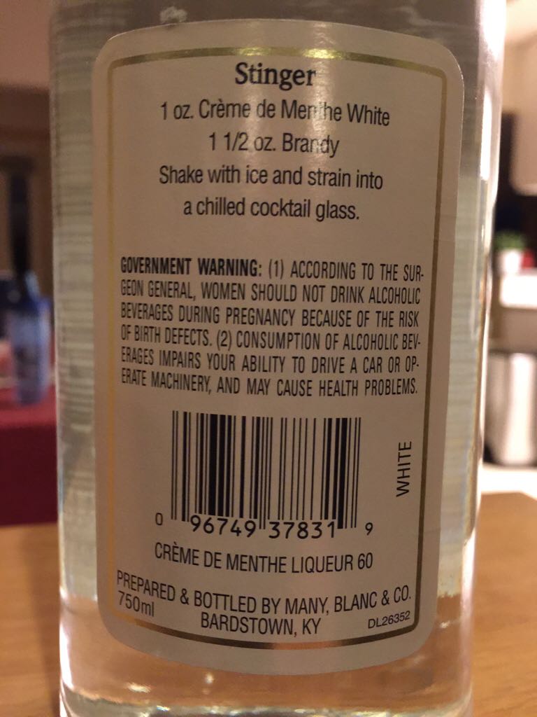 Du Boucher Crime De Menthe Liquer - Many, Blanc & Co. (750 mL) alcohol collectible [Barcode 096749378319] - Main Image 2