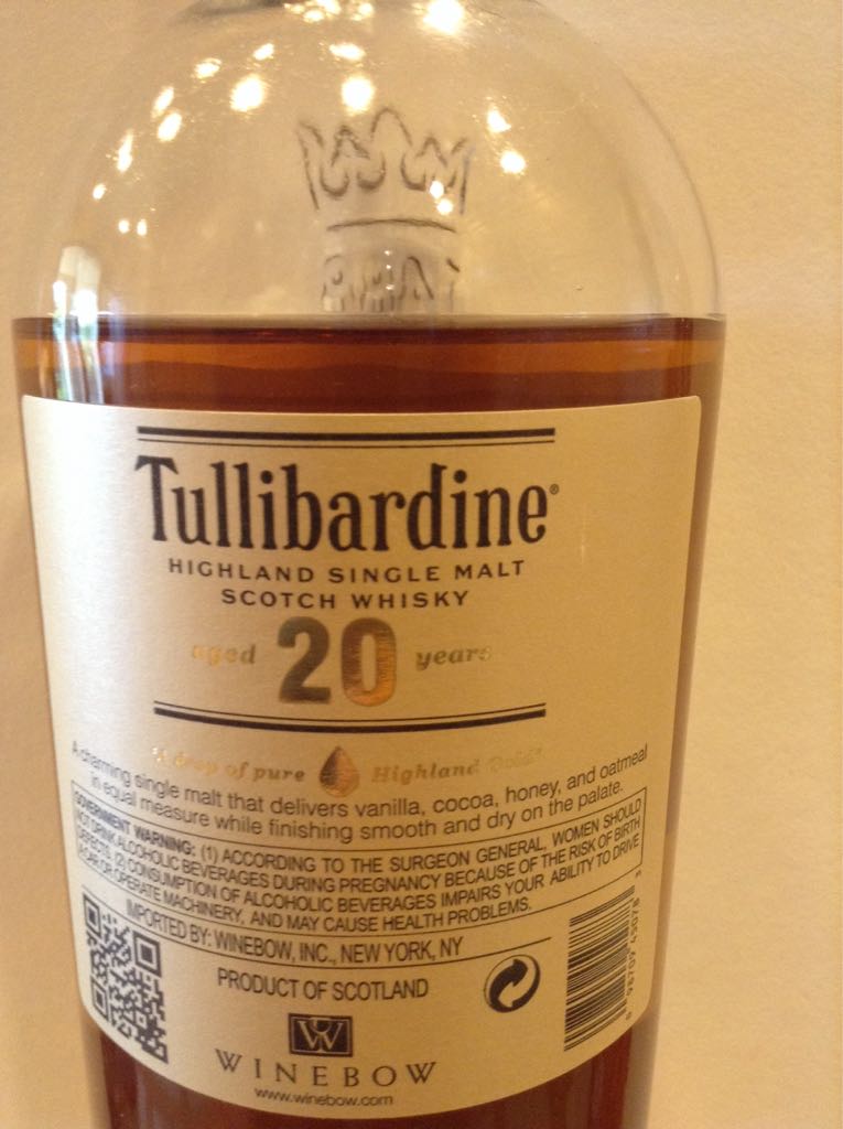 Tullibardine 20 - Tullibardine (750 mL) alcohol collectible [Barcode 098709450783] - Main Image 2