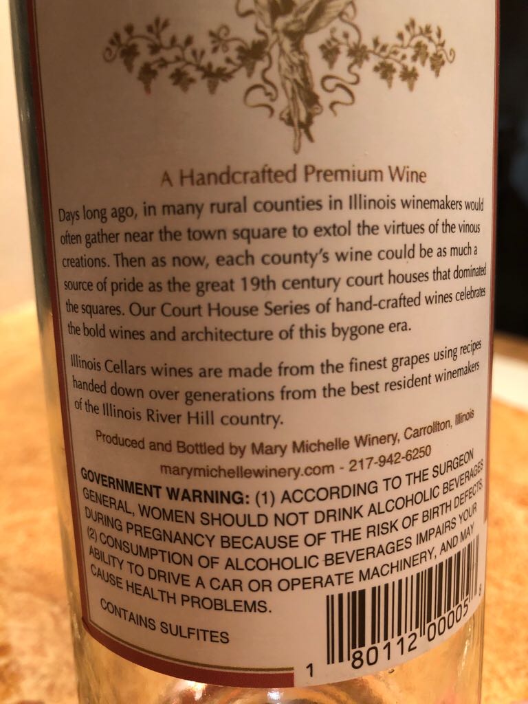 Illinois Cellars Velvet Rose - Mary Michelle Winery, Carrolton, IL (750 mL) alcohol collectible [Barcode 180112000058] - Main Image 2
