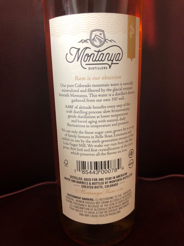 Montanya Rum Oro - Montanya (750 mL) alcohol collectible [Barcode 185443000784] - Main Image 2