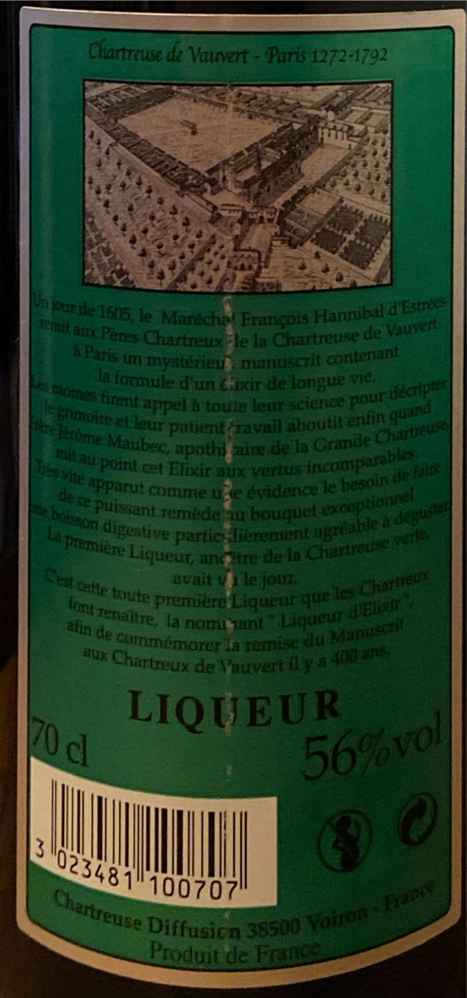 Chartreuse 1605 Liqueur D’elixir - Chartreuse Diffusion (70 mL) alcohol collectible [Barcode 3023481100707] - Main Image 2